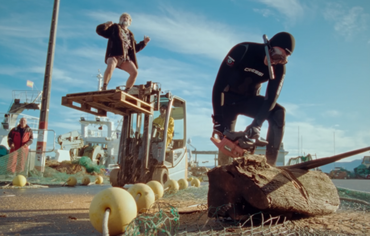 Captura de pantalla del videoclip de Non sei como de The Rapants