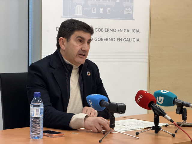 El delegado del Gobierno, Pedro Blanco, en una rueda de prensa sobre el 'escudo social'