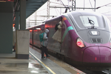 Temporal Joseph en la estación de Santiago en una imagen de CRTVG