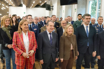 Acto de firma del convenio entre Zona Franca de Vigo y Asime para impulsar una aceleradora vinculada al sector de la Defensa y la Seguridad.