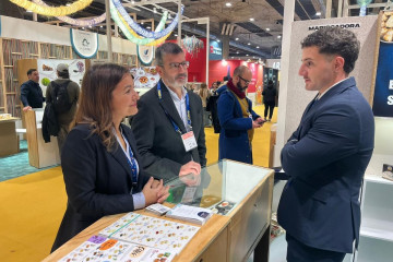 La conselleira do Mar, Marta Villaverde, en el expositor de Galicia en Madrid Fusión