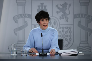 La ministra de Inclusión Seguridad Social y Migracioneas y portavoz del Gobierno, Elma Saiz, durante la rueda posterior al Consejo de Ministros.