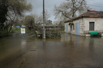 Inundaciones en Gondomar tras el desbordamiento del río Miñor, a 27 de enero de 2026.