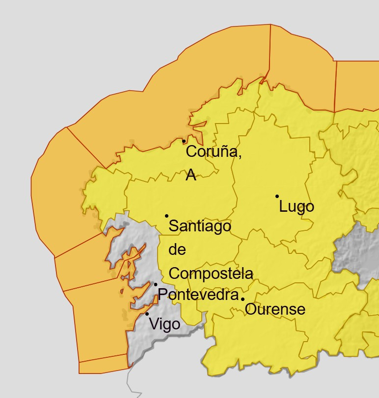 Avisos de AEMET para el viernes