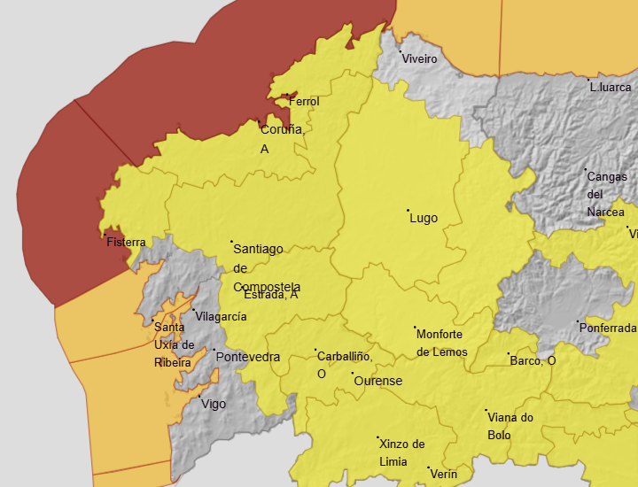 Alertas de AEMET para el viernes