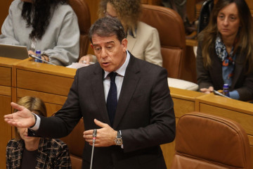 El secretario xeral y portavoz parlamentario del PSdeG, José Ramón Gómez Besteiro, en el Parlamento