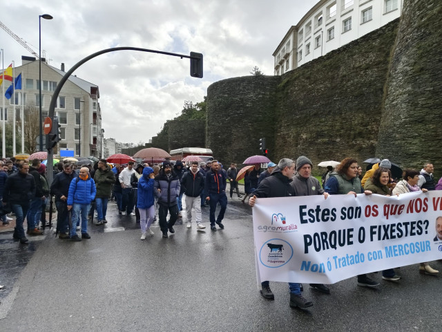 Nueva protesta en Lugo por el acuerdo de Mercosur.