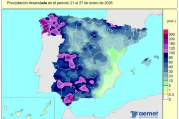 Las lluvias acumuladas en España desde el 1 de octubre suman 315 l/m2, un 11% más de lo normal.