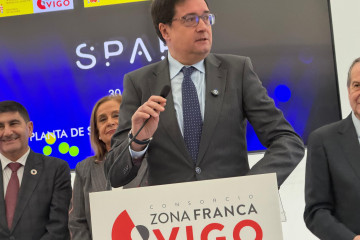 Imagen de Óscar López en Vigo este viernes.