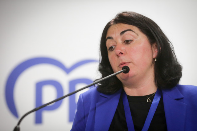 Archivo - La candidata del PP a la Alcaldía de Lugo, Elena Candia, interviene durante el seguimiento de la jornada electoral en la sede del PPdeG de Lugo, a 28 de mayo de 2023, en Lugo, Galicia (España). Hoy, 28M, se celebran elecciones municipales en un