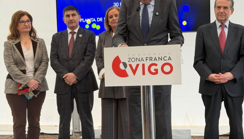 Óscar López esta mañana en Vigo.