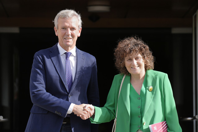 Archivo - El presidente de la Xunta de Galicia, Alfonso Rueda, se reúne con la alcaldesa de Santiago de Compostela, Goretti Sanmartín, a 2 de octubre de 2023, en Santiago de Compostela, A Coruña, Galicia (España).