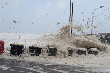 Temporal en A Guarda en una foto de Generoso Cadilla  enviada a O Tempo TVG