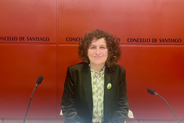 La alcaldesa de Santiago, Goretti Sanmartín, en rueda de prensa, a 30 de enero de 2026.