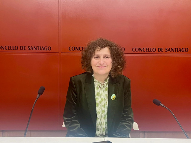 La alcaldesa de Santiago, Goretti Sanmartín, en rueda de prensa, a 30 de enero de 2026.