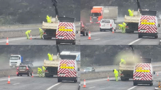 Trabajos de mantenimiento en una carretera.