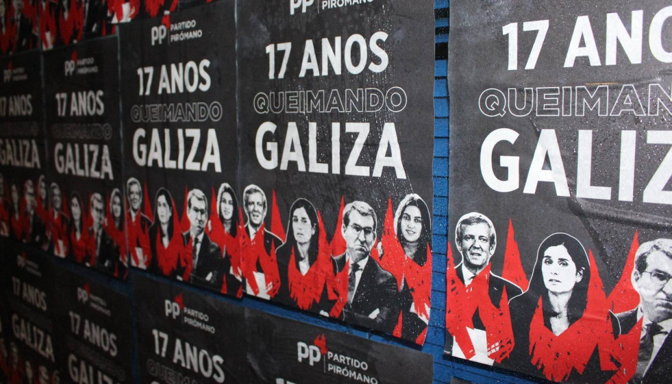 Carteles en una de las sedes del PPdeG