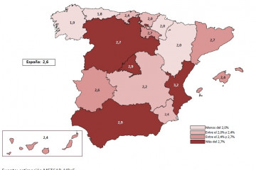 Mapa del PIB de las CC.AA.
