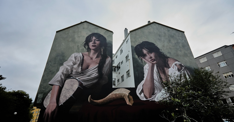 La obra 'As Mouras' en Fene, del artista Wedo Goás, elegida mejor mural del mundo Street Art Cities