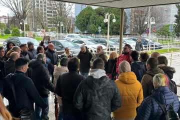 Concentración de trabajadores de comercio del Metal de la provincia de Pontevedra.