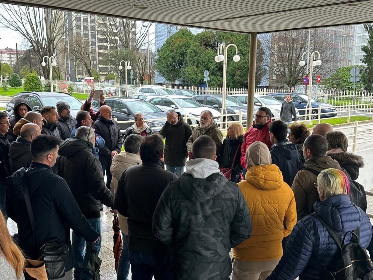 Concentración de trabajadores de comercio del Metal de la provincia de Pontevedra.