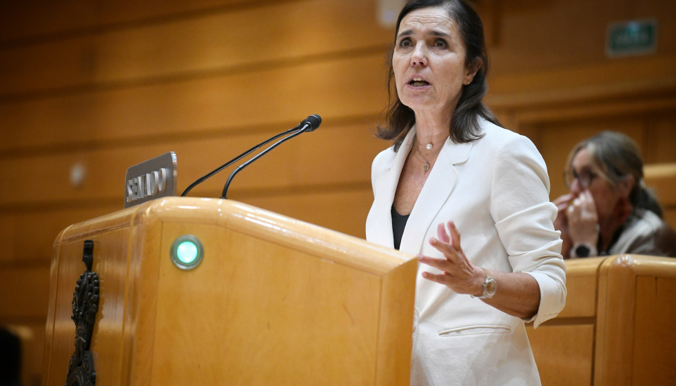 Archivo - La senadora del PP Pilar Rojo interviene durante un pleno en el Senado, a 1 de octubre de 2025, en Madrid (España).
