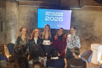 Fabiola García en el acto de presentación de la campaña 'Igualdade Followers'