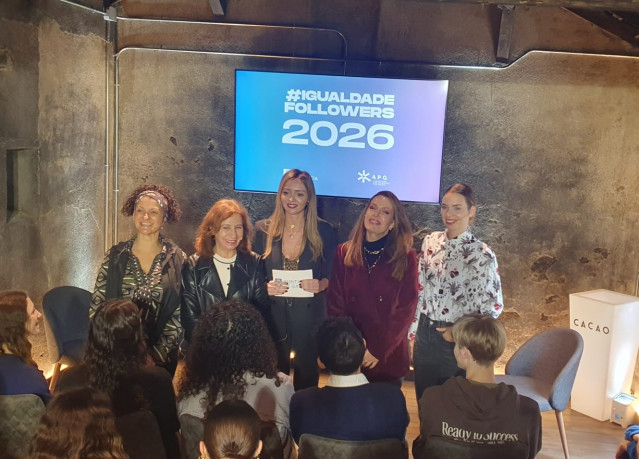 Fabiola García en el acto de presentación de la campaña 'Igualdade Followers'