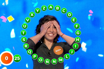 Rosa Rodríguez tras hacer pleno en Pasapalbra en una imagen de Atresmedia