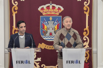 Rueda de prensa del alcalde de Ferrol, José Manuel Rey Varela, y del concejal de Servicios, José Tomé.