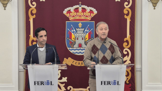 Rueda de prensa del alcalde de Ferrol, José Manuel Rey Varela, y del concejal de Servicios, José Tomé.