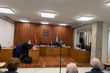 Imagen de los tres acusados en el juicio.