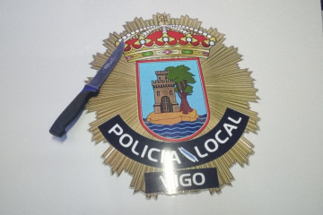 Cuchillo intervenido por la Policía Local de Vigo en la intervención.