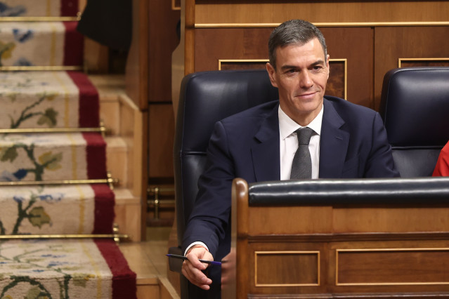 El presidente del Gobierno, Pedro Sánchez, en una sesión de control al Gobierno , en el Congreso de los Diputados, a 11 de febrero de 2026, en Madrid (España).