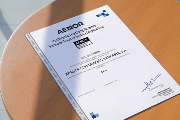 Abanca recibe la máxima calificación en el Índice de Buen Gobierno Corporativo de Aenor.