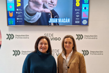 Ana Ortiz y Luisa Sánchez en la rueda de prensa de este jueves.