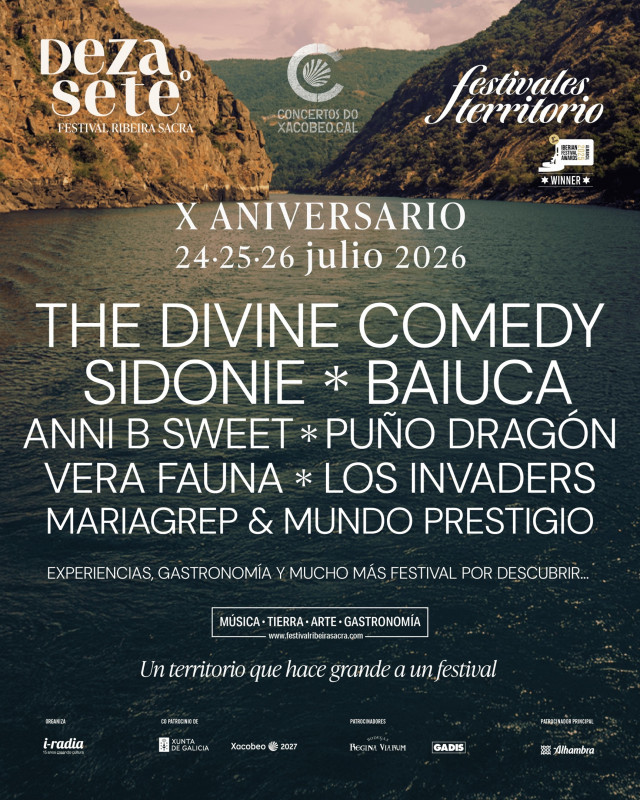 The Divine Comedy, Baiuca y Sidonie, entre los artistas confirmados para el festival Dezaseteº Ribeira Sacra