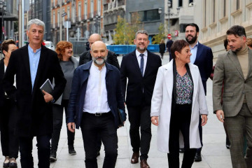 Archivo - Diputados de EH Bildu, BNG, ERC, entre otros, camino al Congreso.
