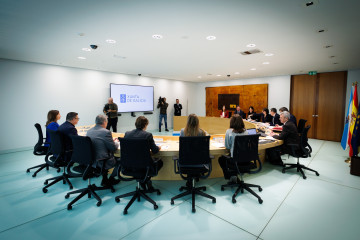 O titular do Executivo galego, Alfonso Rueda, preside a reunión do Consello da Xunta. Sala do Consello, 16/02/26.