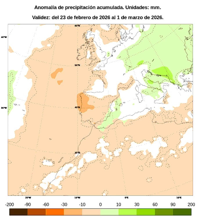Aemet estima que la pru00f3xima semana habru00e1 precipitaciones entre un 10 y 30 mm menores de lo habitual por esas fechas en Galicia