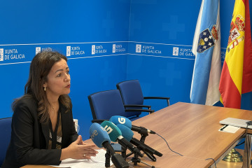 La conselleira do Mar, Marta Villaverde, comparece tras la reunión del Comité de Fauna y Flora del MITECO para abordar la regulación de la pesca de la anguila.