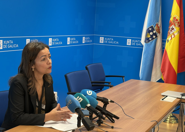 La conselleira do Mar, Marta Villaverde, comparece tras la reunión del Comité de Fauna y Flora del MITECO para abordar la regulación de la pesca de la anguila.