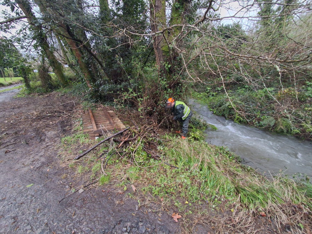 La Xunta realiza labores de conservación fluvial en Neda ante el impacto de los temporales