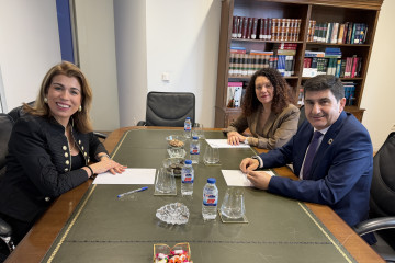 El delegado del Gobierno en Galicia, Pedro Blanco, se reúne con la presidenta de la Audiencia Provincial de Lugo, Sandra Piñeiro.