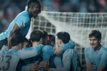El Celta celebra su victoria sobre el Mallorca en una foto del club