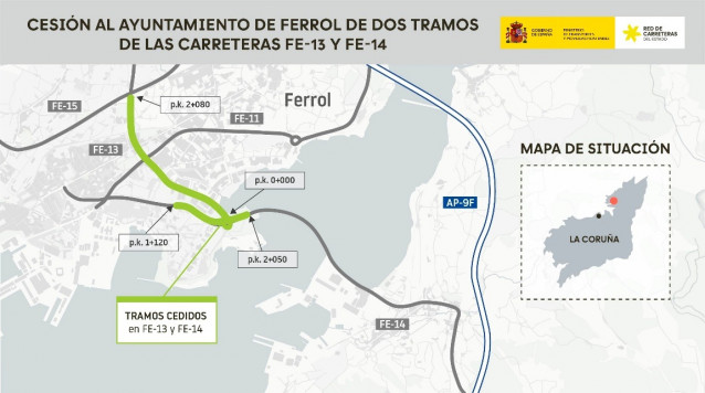 Imagen de las carreteras transferidas.