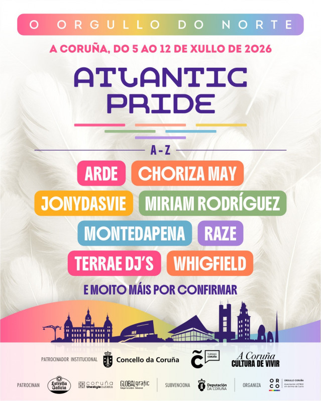 Avance del cartel de la séptima edición del Atlantic Price 2026 que se celebrará en A Coruña del 5 al 12 de julio.