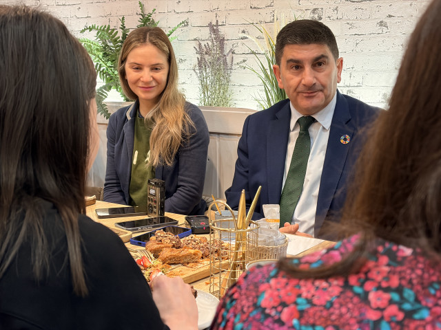 El delegado del Gobierno, Pedro Blanco, en un desayuno informativo en Santiago de Compostela