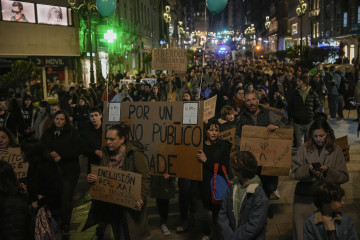 Imagen de la manifestación de este miércoles en Vigo.