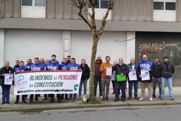 Concentración de pensionistas gallegos.